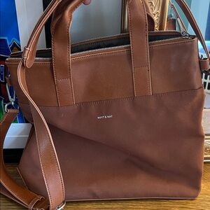 Matt & Nat Brown Nylon and Leather-Trim Laptop Tote